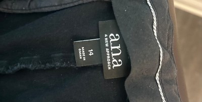 Anna Black Pants; Size 14
