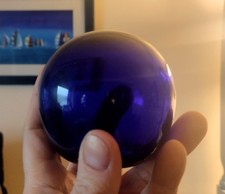 Bristol Blue Glass Paperweight Sphere Ball