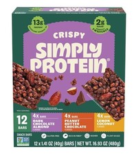 New Simply Protein Variety Keto Bars Peanut Butter Chocolate Lemon Coconut 12 Ct