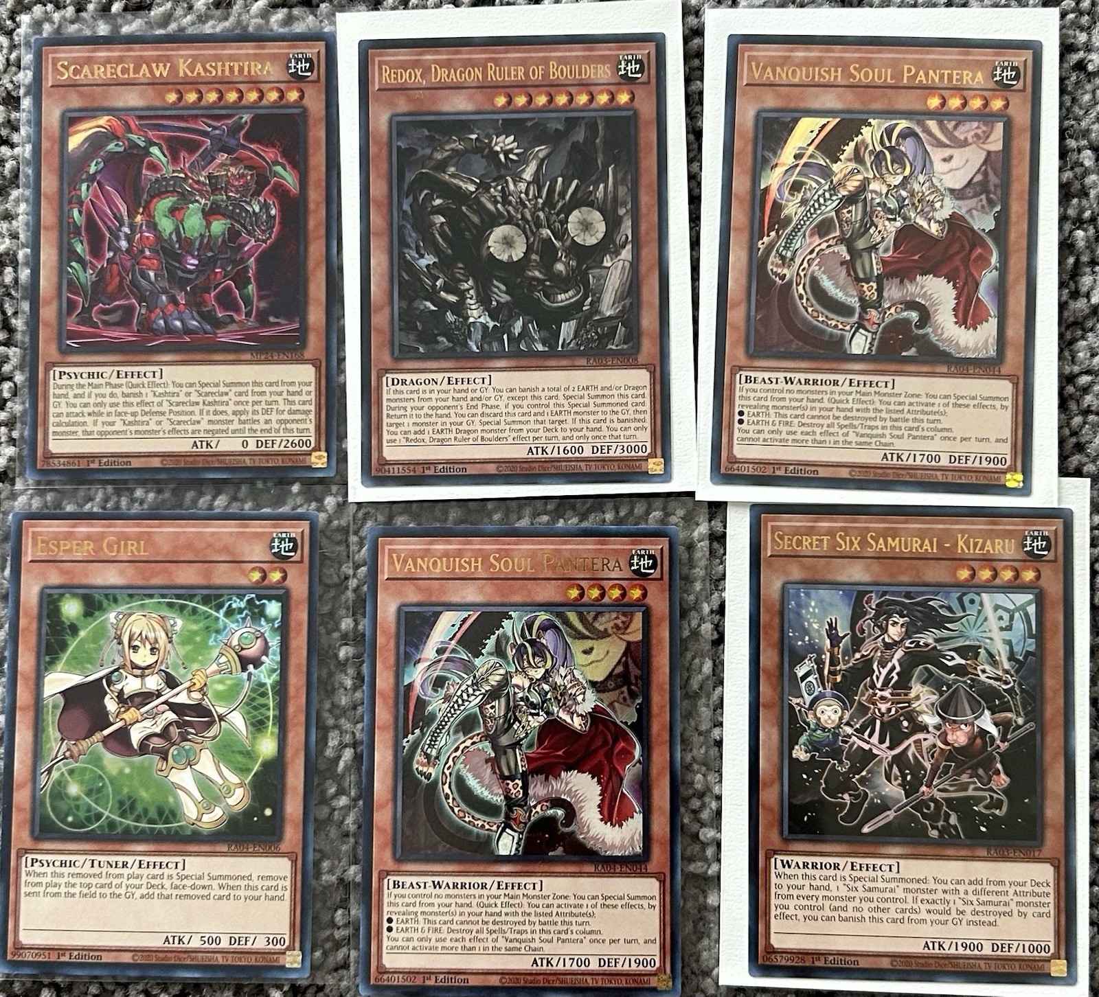 Ultra Rare Yugioh Lot of 6 Earth Monsters