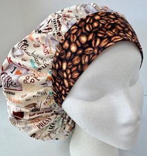 Coffee Print Size Large Medical Bouffant Scrub Cap Surgery Hat