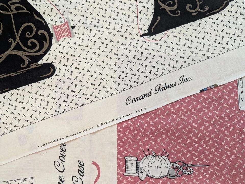 Vintage Concord Sewing Machine Cover & Organizer Cut & Sew Fabric Panel - Image 2 of 4