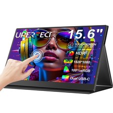 15.6" Touchscreen 1080P Portable Monitor Full HD IPS LCD Display w/Leather Case