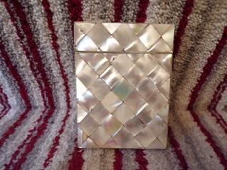Antique 19th Century Mother Of Pearl Calling Card Case 4.2 X 3 INCHES APPROX