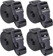 Buckle Straps with Clips, Adjustable Nylon 6’x1, Black 