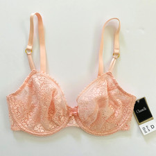 NWT Chantelle Batignolles Floral Lace Underwire Plunge Bra 32D Pink C67110 6711