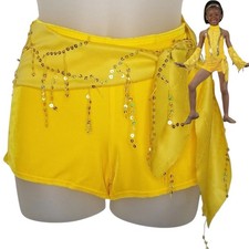 Lot of 5 Sunny Side Up Yellow SHORTS ONLY 2-CXS 2-6x7 1-CM Dance Costume w/Gold