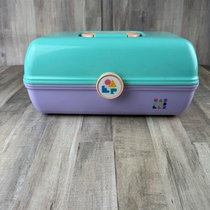 Vintage Caboodle Lavender Mint Green Mod 5626 Makeup Carrying Case Mirror