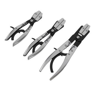 3pc Hose Clamp Pliers Set For Car Radiator Brake Line 8-12'' Ratcheting Tool