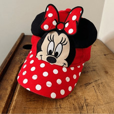 Disney Minnie Mouse Hat Mouse Ears Ball Cap Girls Youth OSFM Red Black White