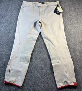 Equestrian Riding Pants Women's 38L Gray Cotton-Back Breeches Millers