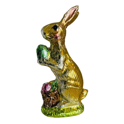Rachel Zoe Easter 11.5in Gold Foiled Faux Chocolate Easter Bunny Figurine