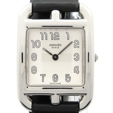 HERMES Cape Cod Double Tour CC1.210 1****** Silver Black Women's Wrist Watch