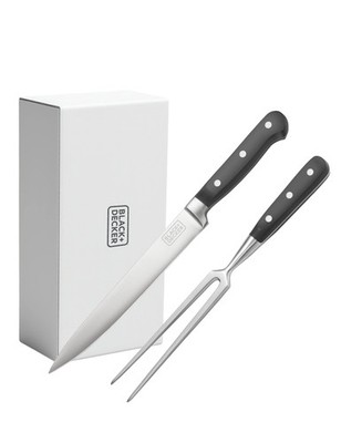 BLACK+DECKER 2-Piece Stainless Steel Carving Knife Set, 8  Carving Knife & 7  Fo