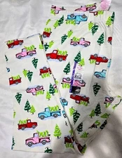 NOBO XXL 2X No Boundaries  Womens White w Trucks Leggings Ankle Christmas