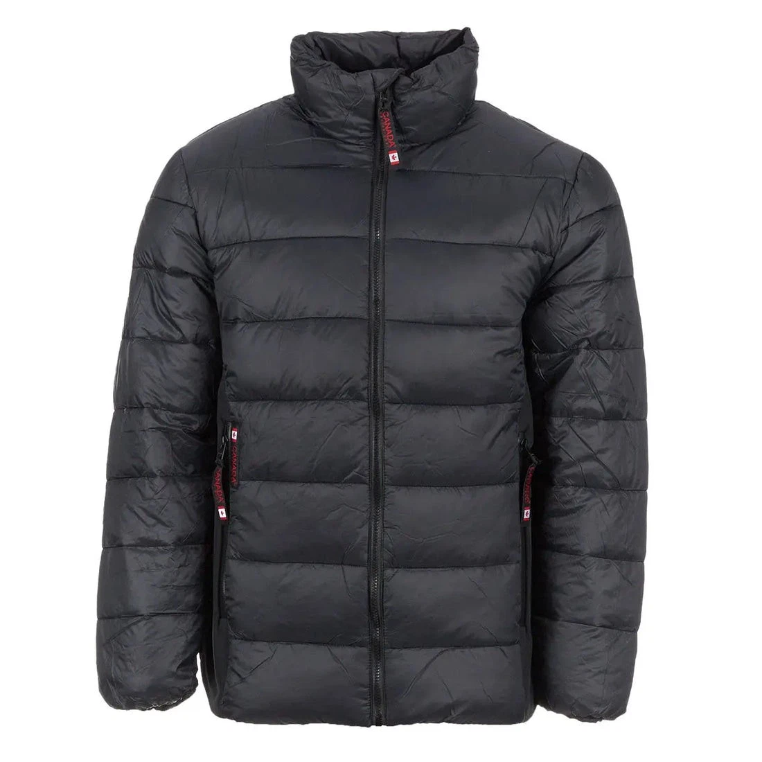 CANADA WEATHER GEAR MEN'S MIX MEDIA PUFFER, LARGE - BLACK/BLACK