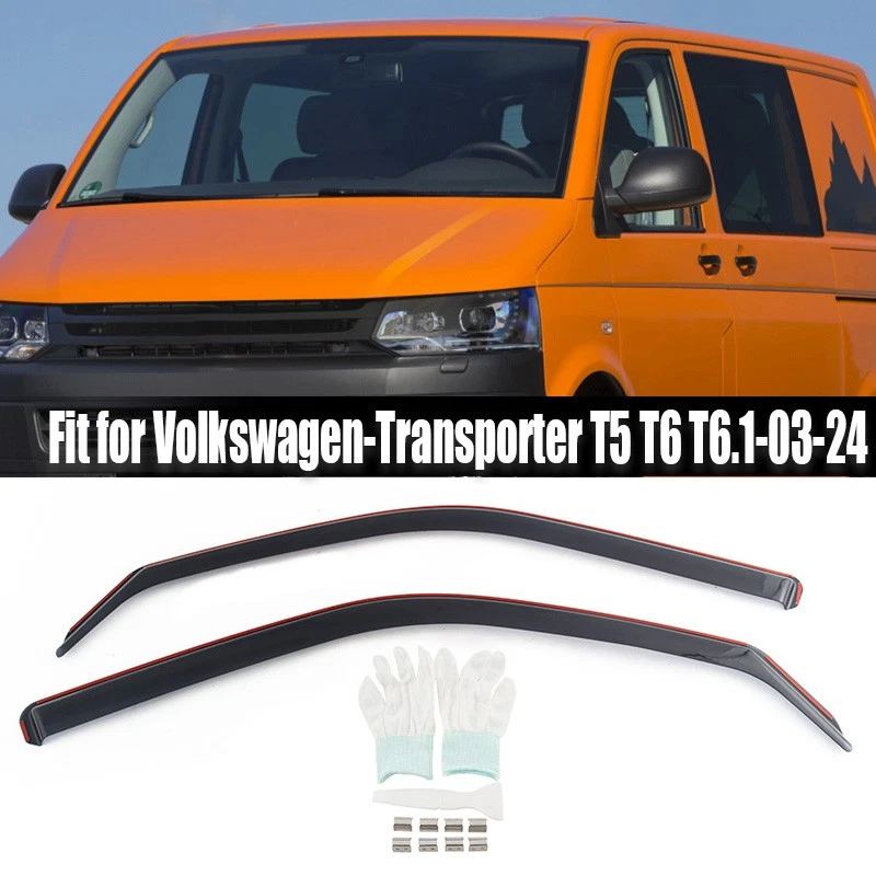 Rauchgrau Windabweiser für VW Transporter T5 2003-2015&T6 2015-2020 & T6.1 2020- - Bild 3 von 4
