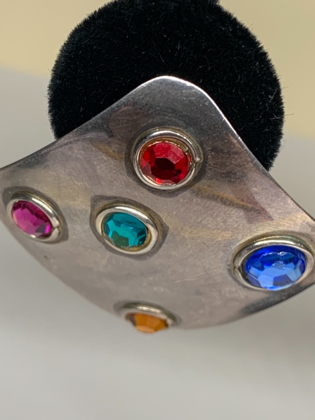 STERLING SILVER SIGNED ARTISAN MULTI-GEMSTONE POS… - image 3