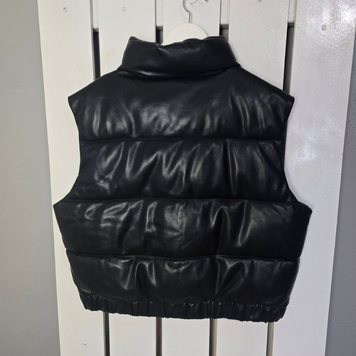 Abercrombie and Fitch Ultra Collection Faux Vegan Leather Black Puffer XL Moto - Picture 3 of 11