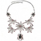 Gothic Spider Web Choker Necklace with Red Crystals, Black Metal ...