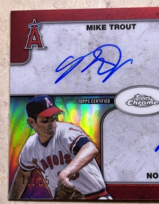 2025 Topps Chrome Nolan Ryan / Mike Trout Dual Auto 19/25 SSP On