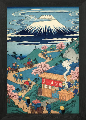 Japanisches Ukiyo-e Ramen gerahmtes Wandbild Poster Leinwanddruck Bild