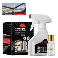 Car Headlight Restoration Set Fluid Repair Kit Plastic Light Polish Cleaner Fast