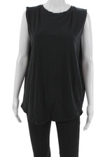 Lululemon Women Basic Pima Cotton Black Tank Top Round Neck Size 10