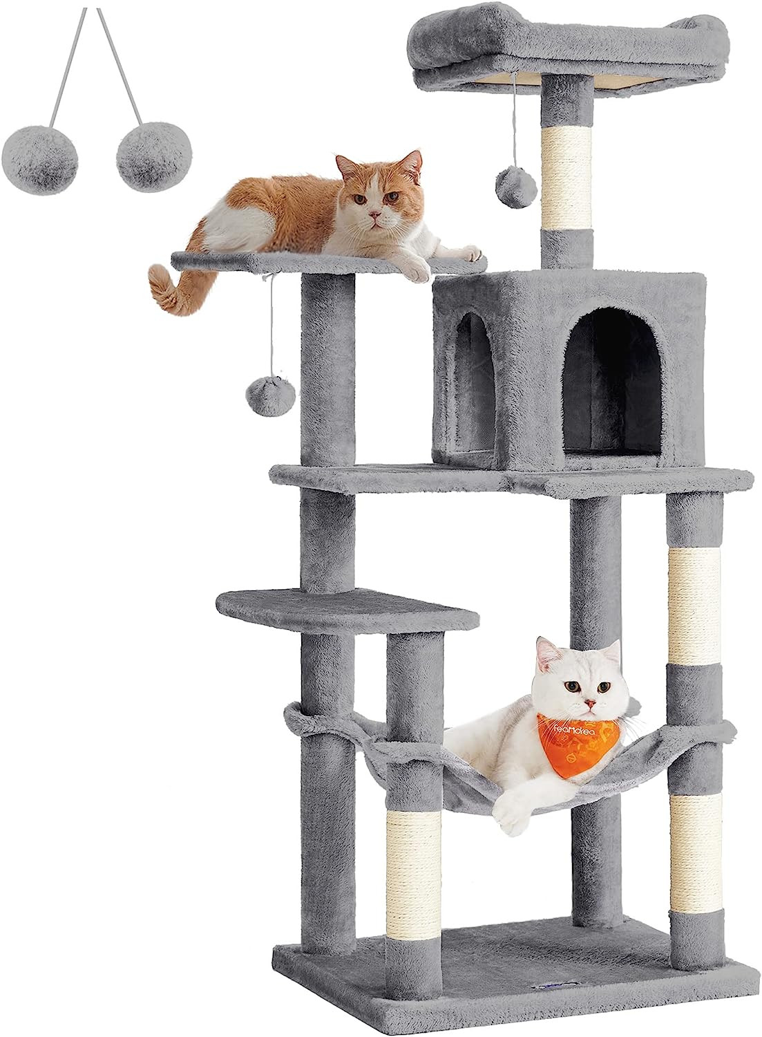 Torre per Gatti 143 cm con 2 Posatoi - Benessere Felino e Sisal