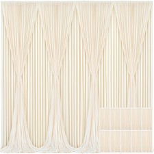 10 Panels Champagne Backdrop Curtain for Parties Wedding Baby Shower Wrinkle ...