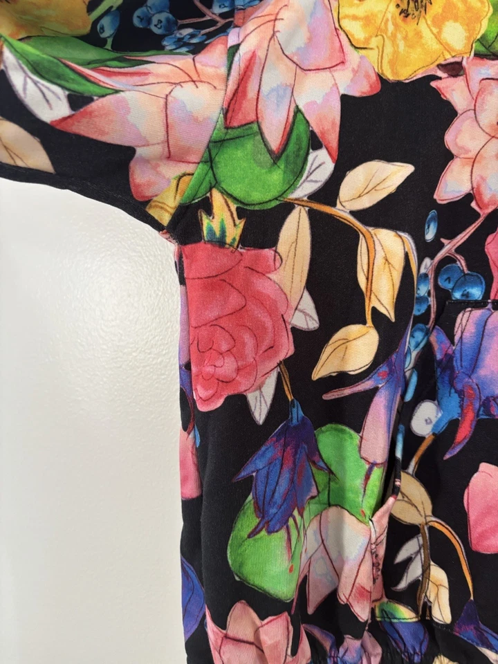 Sudadera con capucha floral Desigual XL 100 % algodón puño/dobladillo elástico Foto 2 de 4