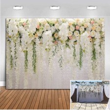 YQ 7x5ft White Rose Floral Photography Backdrops Bridal Shower Wedding Flower...