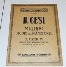 CARLO CZERNY studi scelti dalle opere FASCICOLO 3 Cesi Metodo studio pianoforte