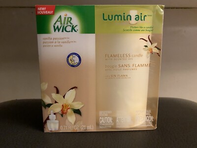Air Wick Lumin Air  Flameless Battery Operated Candle Vanilla Passion New NOS