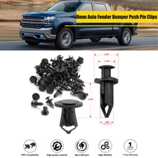 100x Car Auto 8mm Hole Dia Plastic Rivets Fastener Fender Bumper Push Pin Clips