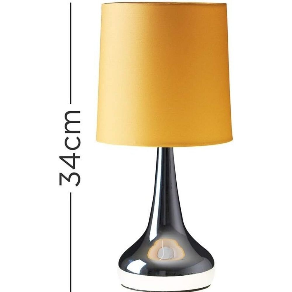 2X Table Touch Lamp Bedside LED Lamps Touch Table Lamp With Mustard Fabric Shade eBay