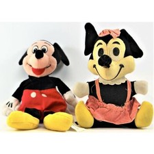 Mickey and Minnie Mouse Stuffed Animal Plush Disney Vintage