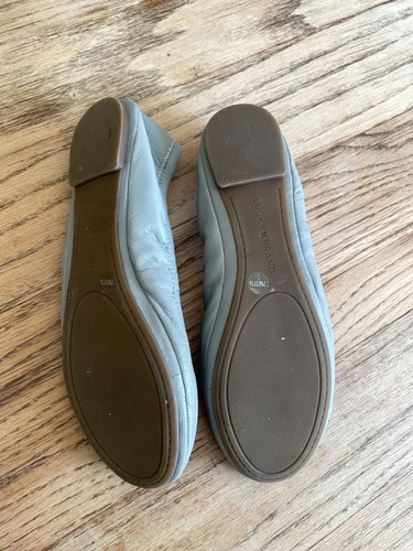 Lucky Brand Emmie Flat Womens 7.5 Gray Leather Memory Foam - Picture 6 of 9