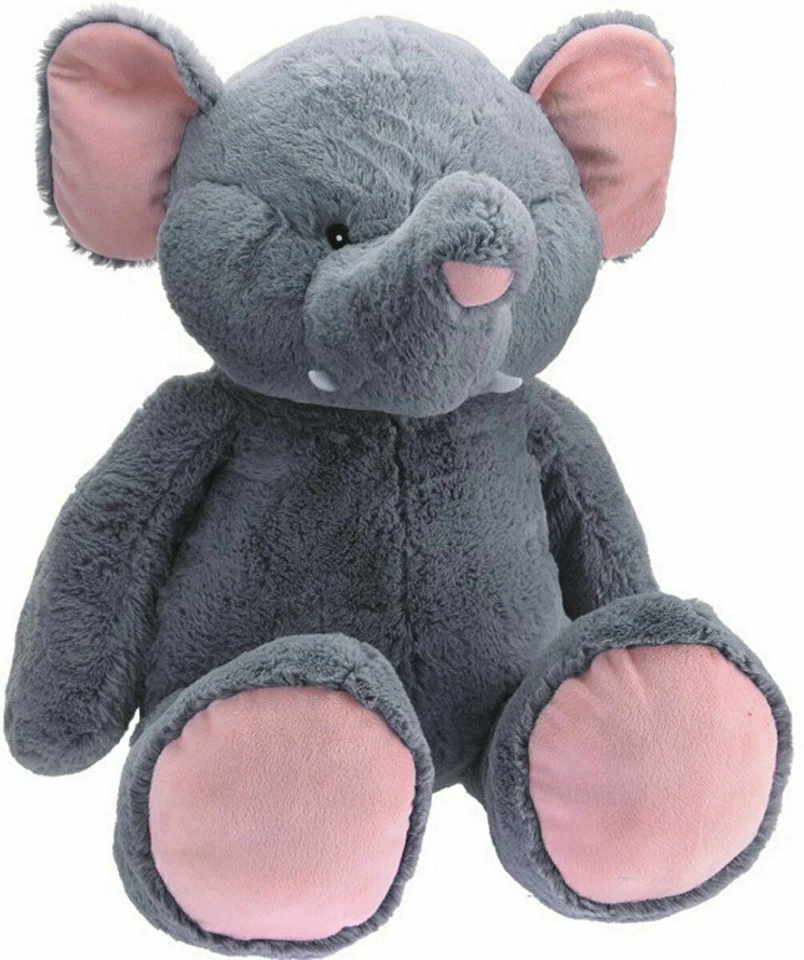 The Magic Toy Shop 100 cm Jumbo Soft Plush Elephant Toy - Grey