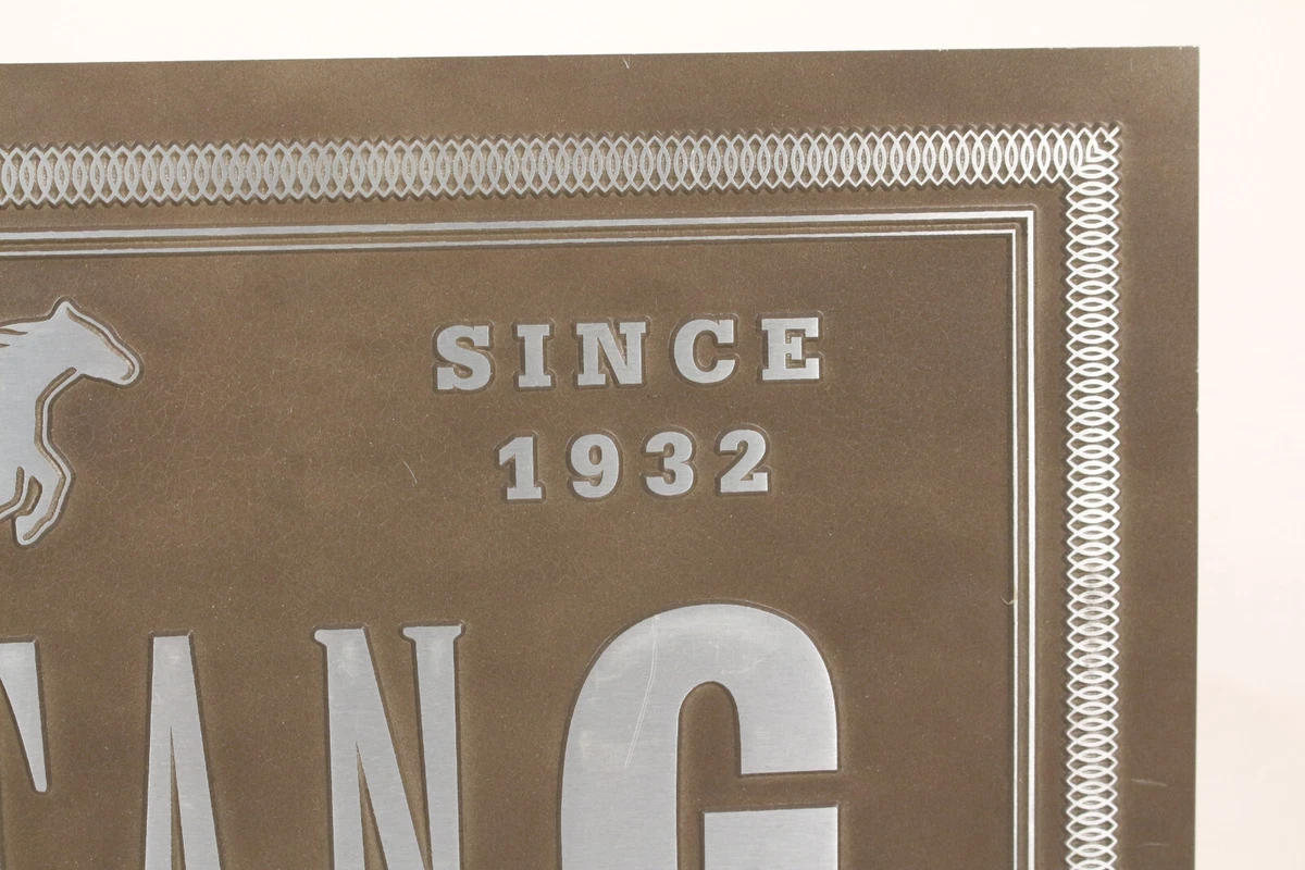 Mustang Jeans Werbeschild Metall Reklame Werbung Trade Mark Since 1932 Pferd