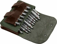 Quality Leather Rifle Cartridge Holder Pouch Belt Ammo 30 Shells. USA Seller.