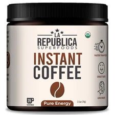 La Republica USDA Organic PURE ENERGY Instant Coffee Fair-Trade - Best Tasting!