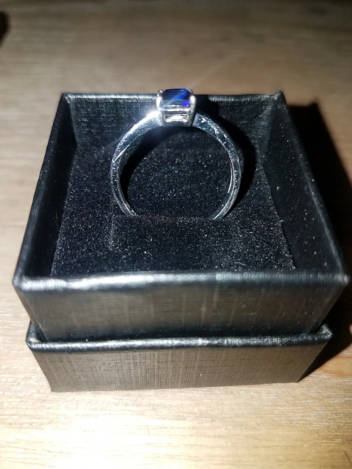 Lab Created Blue Sapphire Sterling Silver Ring (Size 8.0) TGW 0.80 cts. - Image 2 of 4