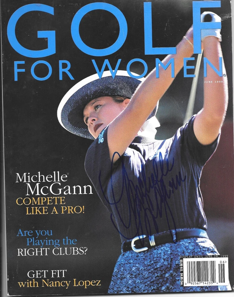 MICHELLE MCGANN LPGA TOUR RARO FIRMADO GOLF PARA MUJERES REVISTAS (2) CON PRUEBA Foto 2 de 3