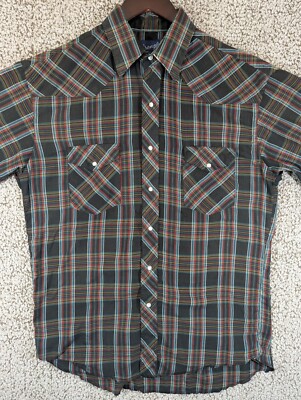 dress shirts with extra long tails Wrangler Shirt Mens 16 Pearl Snap Western Extra Long Tails Plaid Single Point