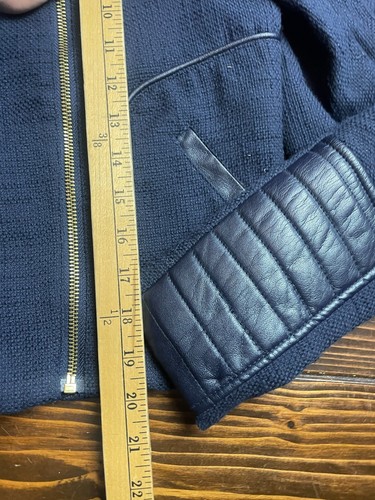 H&M Jacket, Women's Size 2, Navy Blue, Faux Leather, Moto Jacket - Picture 6 of 8