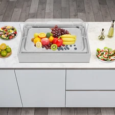 Cold Food Buffet Ice Serving Tray Fruit Seafood Serving Container Tray with Lid