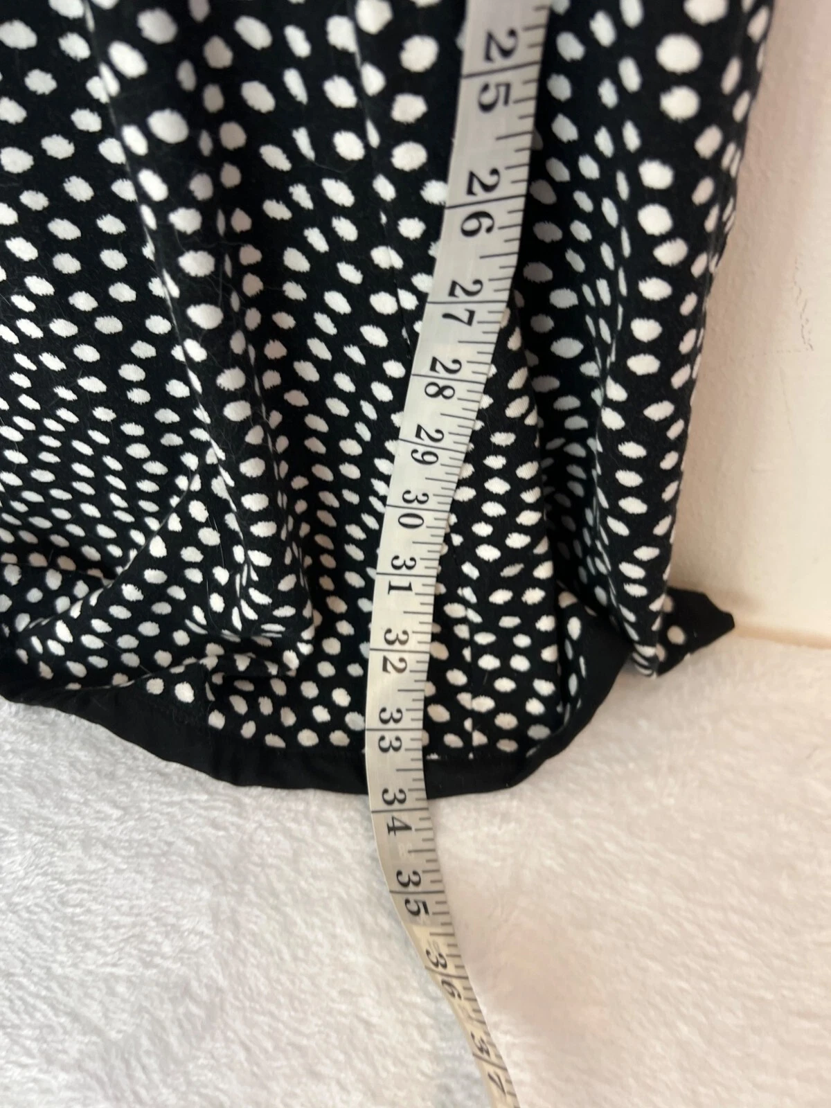 Abito Kate Spade a pois bianco e nero lunghezza ginocchio taglia 6