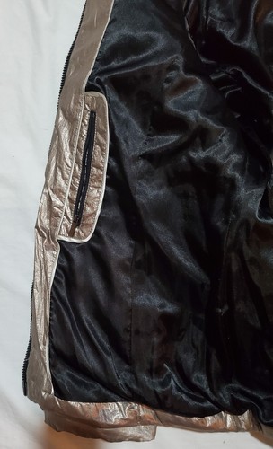 Calvin Klein Shimmery Gold full zip con cappuccio foderato in pelliccia sintetica donna XL - Foto 8 di 15