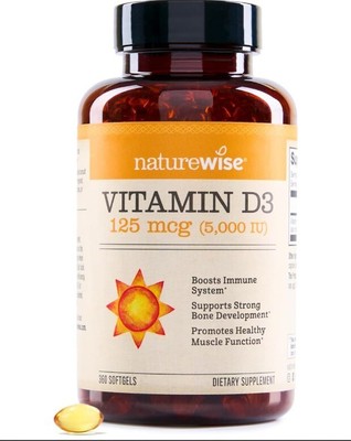 NatureWise Vitamin D3 5000iu (125 mcg) 1 Year Supply for Immune Support, Healthy